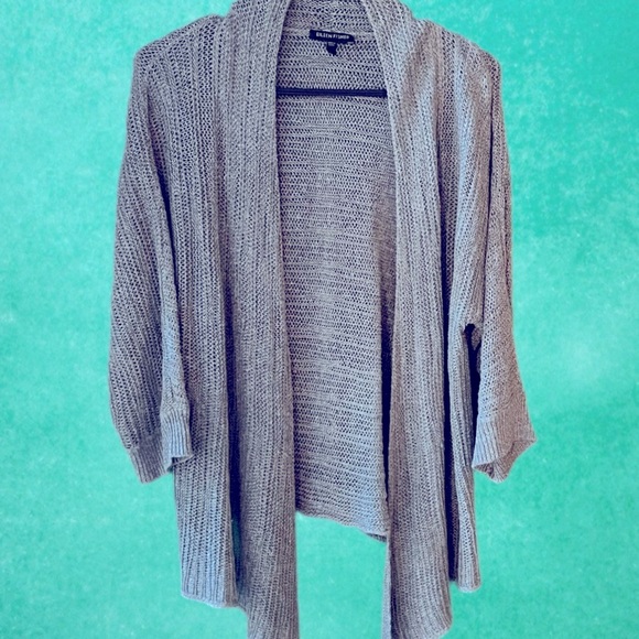 Eileen Fisher Linen/Silk Blend Gray Cardigan - Picture 3 of 10